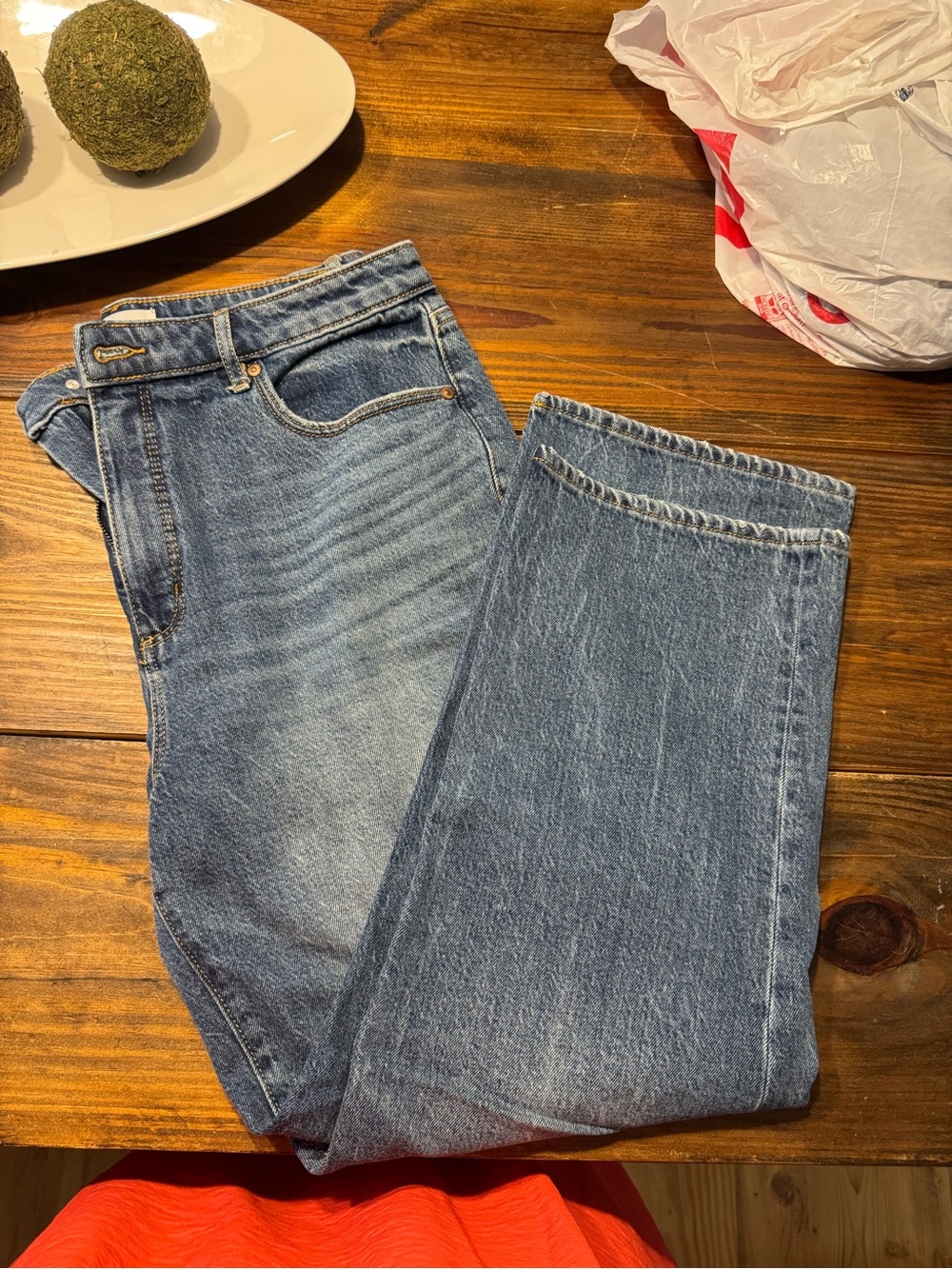 LOFT Light Blue Denim Jeans with Contrast Stitching